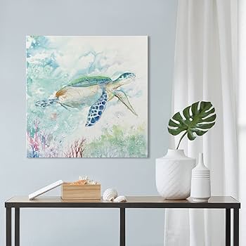 Amazon.co.jp: 7 Fision Art カメ 亀 モダン絵画 アートパネル